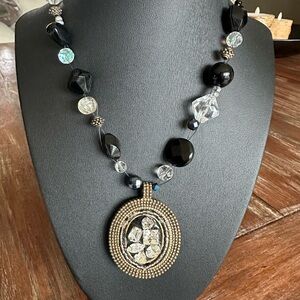 CHICO'S Beaded VTG Inspired Pendant Necklace